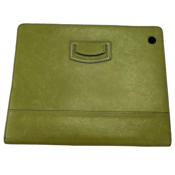 Coach Green Leather iPad Folio Case 10.5” Tablet Sleeve Preppy Minimalist - Picture 2 of 16
